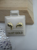 Broqueles Gota Oro 14K – 14K Gold Teardrop Stud Earrings