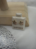 🌸 Broqueles Flor Oro 14K – 14K Gold Flower Stud Earrings