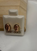 ✨ Broqueles Virgen Oro 14K – 14K Gold Virgin Mary Stud Earrings