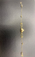 Pulsera Corazón Oro 14K 7” – 14K Gold Heart Bracelet