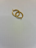 14K GOLD TEXTURED HOOP EARRINGS
